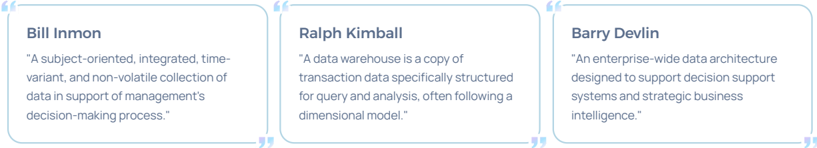 Data Warehouse Definitions