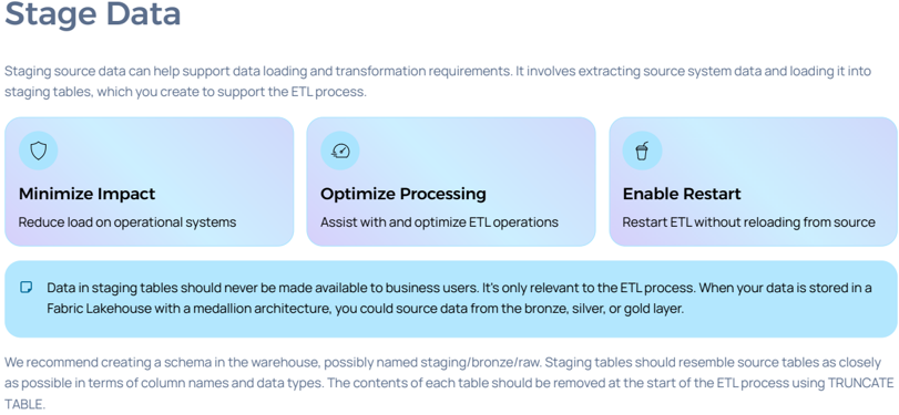 Benefits of Staging Data